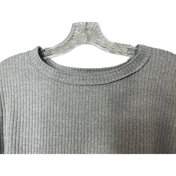 Como Blu Ribbed Long Sleeve Top Grey L - Picture 5 of 7